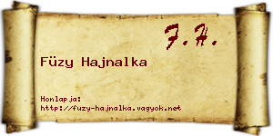 Füzy Hajnalka névjegykártya